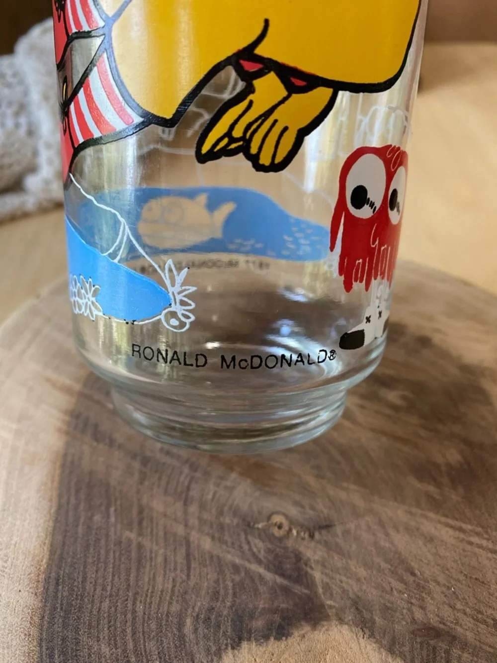Vintage Ronald McDonald 1977 McDonald land action series glassware